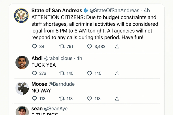 FAKE POLICE TWEET SPARKS CITYWIDE MAYHEM AS LOS SANTOS DESCENDS INTO "PURGE-LIKE" CHAOS